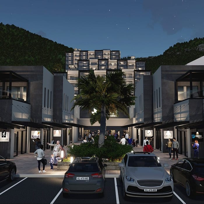 The Hills Residence Simpson Bay Commercial area by night
